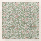 ウィリアムモリスアユブリアフローラアールヌーボー ガラスコースター (正面)