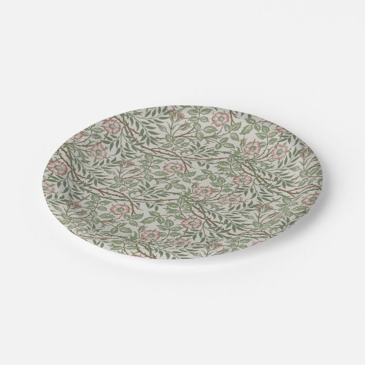 ウィリアムモリスアユブリアフローラアールヌーボー ペーパープレート (アングル)