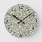 ウィリアムモリスアユブリアフローラアールヌーボー ラウンド壁時計 (正面)