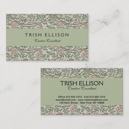 ウィリアムモリスアユブリアフローラアールヌーボー 名刺 (正面/裏面)