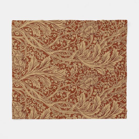 ウィリアムモリスアルカディアフローラガーデンフラワークラシ フリースブランケット (正面(横))