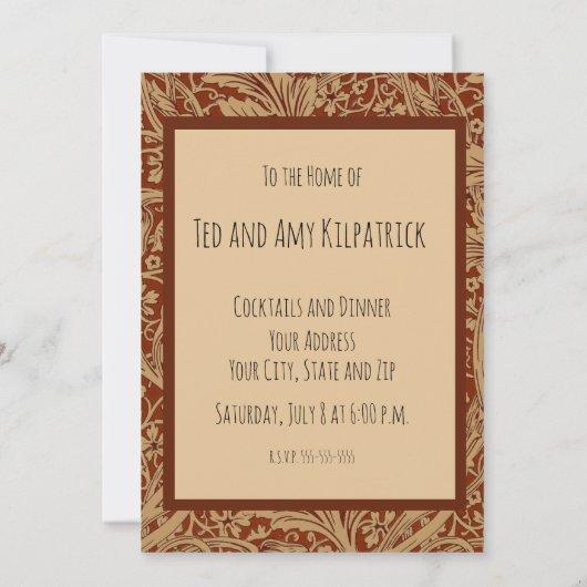 ウィリアムモリスアルカディアフローラガーデンフラワークラシ 招待状 (裏面)