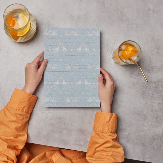 ウィリアムモリスイチゴ泥棒ブルーヴィンテージ裏打ち レターヘッド (クリエイターアップロード済み)