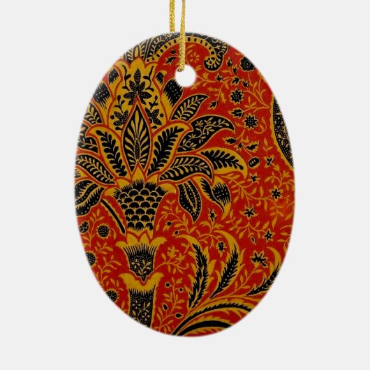 ウィリアムモリスインディアレッドフローラ セラミックオーナメント (裏面)