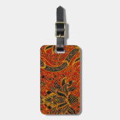 ウィリアムモリスインディアレッドフローラ ラゲッジタグ (正面縦)