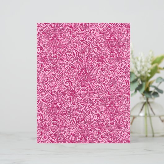 ウィリアムモリスインディアン、明るい赤紫色&パステルピンク (スタンド正面)