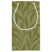 ウィリアムモリスウィローアンティークグリーンリーフつる植物アート スモールペーパーバッグ (裏面)