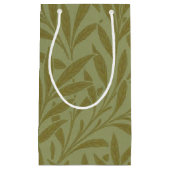 ウィリアムモリスウィローアンティークグリーンリーフつる植物アート スモールペーパーバッグ (正面)
