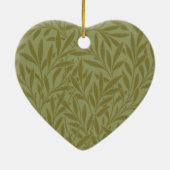 ウィリアムモリスウィローアンティークグリーンリーフつる植物アート セラミックオーナメント (裏面)