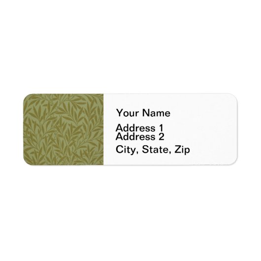 ウィリアムモリスウィローアンティークグリーンリーフつる植物アート ラベル (正面)