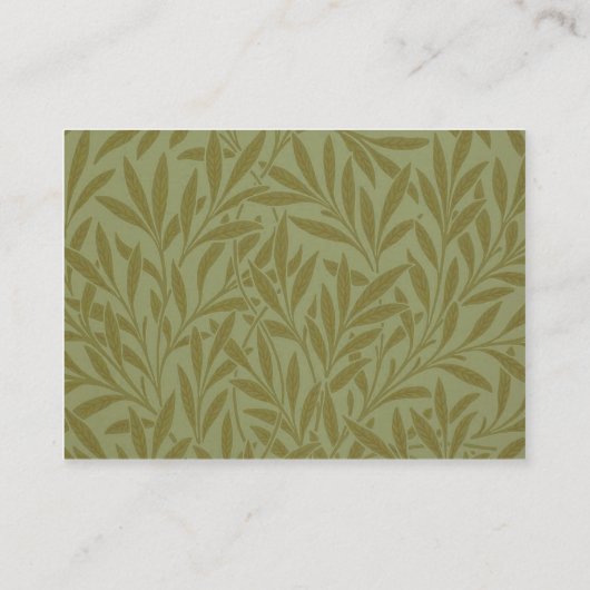 ウィリアムモリスウィローアンティークグリーンリーフつる植物アート 名刺 (裏面)
