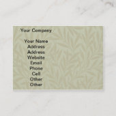 ウィリアムモリスウィローアンティークグリーンリーフつる植物アート 名刺 (正面)