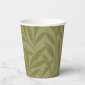 ウィリアムモリスウィローアンティークグリーンリーフつる植物アート 紙コップ (裏面)