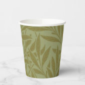 ウィリアムモリスウィローアンティークグリーンリーフつる植物アート 紙コップ (左)