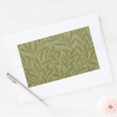 ウィリアムモリスウィローアンティークグリーンリーフつる植物アート 長方形シール (封筒)