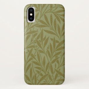 ウィリアムモリスウィローアンティークグリーンリーフつる植物アート iPhone X ケース
