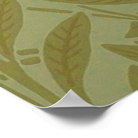 ウィリアムモリスウィローアンティークフローラリーフ ポスター (角)