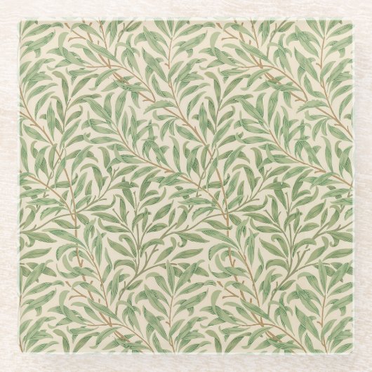 ウィリアムモリスウィローバウガーデンフラワークラシック ガラスコースター (正面)