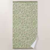 ウィリアムモリスウィローバウガーデンフラワークラシック ビーチタオル (正面)