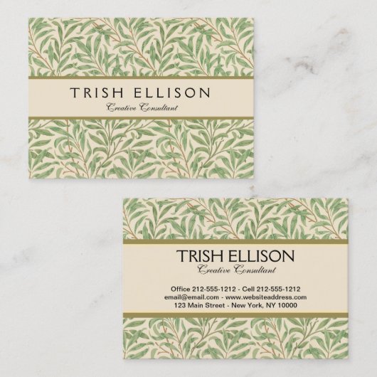 ウィリアムモリスウィローバウガーデンフラワークラシック 名刺 (正面/裏面)