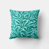 ウィリアムモリスウィローバウ、ターコイズ&アクア クッション (裏面)