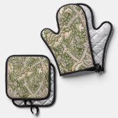 ウィリアムモリスウィンドルシュフローラ花クラシック 鍋つかみ&鍋敷きセット (正面/裏面)