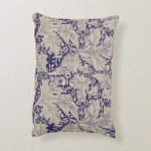 ウィリアムモリスウォーフラワーフローラブルーダマスク アクセントクッション (裏面(縦))