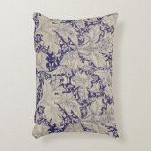 ウィリアムモリスウォーフラワーフローラブルーダマスク アクセントクッション (正面(垂直))