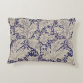 ウィリアムモリスウォーフラワーフローラブルーダマスク アクセントクッション (裏面)