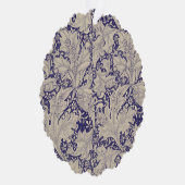 ウィリアムモリスウォーフラワーフローラブルーダマスク オーナメントカード (右)