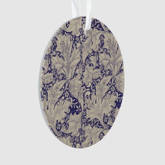 ウィリアムモリスウォーフラワーフローラブルーダマスク オーナメント (正面)