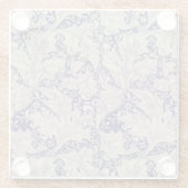 ウィリアムモリスウォーフラワーフローラブルーダマスク ガラスコースター (裏面)