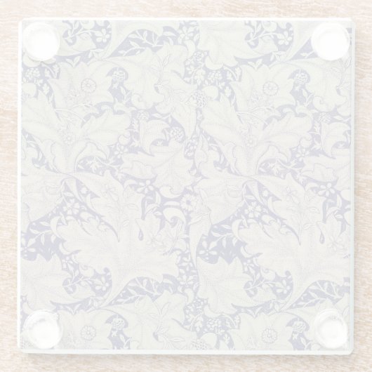 ウィリアムモリスウォーフラワーフローラブルーダマスク ガラスコースター (裏面)