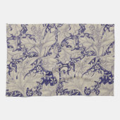 ウィリアムモリスウォーフラワーフローラブルーダマスク キッチンタオル (横)