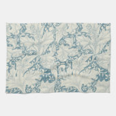 ウィリアムモリスウォーフラワーフローラブルーダマスク キッチンタオル (横)
