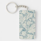 ウィリアムモリスウォーフラワーフローラブルーダマスク キーホルダー (正面)