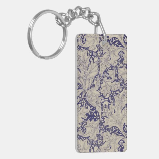 ウィリアムモリスウォーフラワーフローラブルーダマスク キーホルダー (正面左)