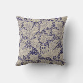 ウィリアムモリスウォーフラワーフローラブルーダマスク クッション (裏面)