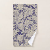 ウィリアムモリスウォーフラワーフローラブルーダマスク バスタオルセット (ハンドタオル)