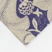 ウィリアムモリスウォーフラワーフローラブルーダマスク フリースブランケット (角)