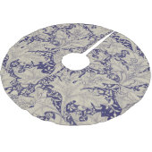 ウィリアムモリスウォーフラワーフローラブルーダマスク ブラッシュドポリエステルツリースカート (アングル)