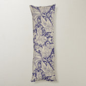 ウィリアムモリスウォーフラワーフローラブルーダマスク ボディピロー (裏面 (縦))