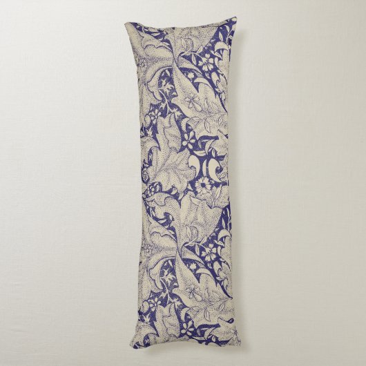 ウィリアムモリスウォーフラワーフローラブルーダマスク ボディピロー (裏面 (縦))