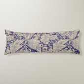 ウィリアムモリスウォーフラワーフローラブルーダマスク ボディピロー (正面)