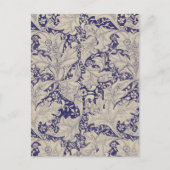ウィリアムモリスウォーフラワーフローラブルーダマスク ポストカード (正面)