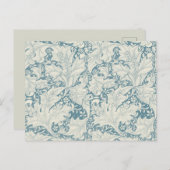 ウィリアムモリスウォーフラワーフローラブルーダマスク ポストカード (正面/裏面)