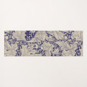 ウィリアムモリスウォーフラワーフローラブルーダマスク ヨガマット (裏面(横))