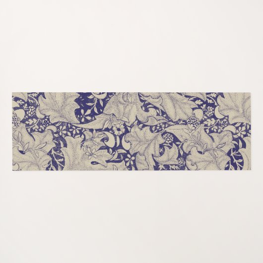 ウィリアムモリスウォーフラワーフローラブルーダマスク ヨガマット (裏面(横))