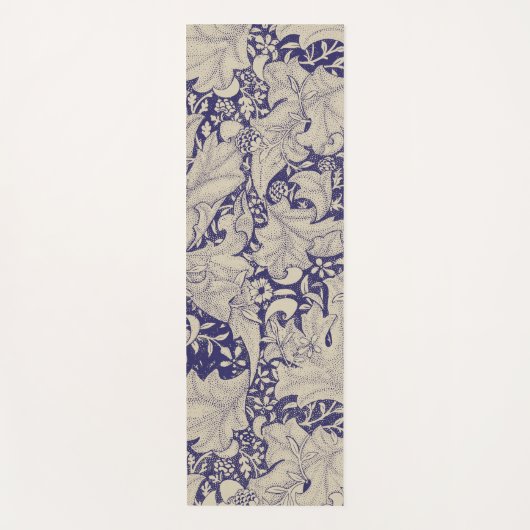 ウィリアムモリスウォーフラワーフローラブルーダマスク ヨガマット (正面)
