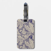 ウィリアムモリスウォーフラワーフローラブルーダマスク ラゲッジタグ (裏面縦)